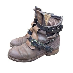 A.S. 98 Elstone Airstep Brown Leather Ankle Boots size 6 |EU 36 Biker Artisan